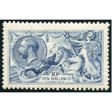 1915 De La Rue Printing, 10/- pale blue, very fine MH. Spec. no. N70(4)