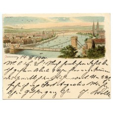 1900 "Court Card" with illustration of Inverness, Scotland, addressed to London.