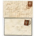 1842 covers with 1d red-brown issues from Invergordon with red-brown and black MCs 