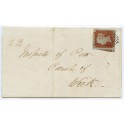 1849 cover with 1d red-brown pl 86 from Invergordon with "lozenge of dots" cancellation..