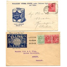 1904/1910 Edwardian Trade advertising covers “Walkers’ Scone Flour” and “Ellins Central Teas, Leeds”