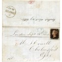 SUPERB illustrated 18401d black pl. 4 on letter from Albion Brewery in Stoke Newington