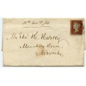 SUPERB 1851 Valentine lettersheet sent within Norwich with 1841 1d tied "575"