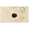 Rare 1856 cover Darlington to USA with 2d blue and 10d embossed  "233" duplex