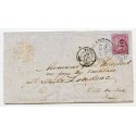 Rare 1856 cover with 4d carmine glazed blue paper Sunderland to France