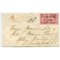 1857 reg. cover with pair 4d rose-carmine CHARLOTTE PLACE Scots Local cancel