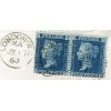 1860 cover to Hull with pair 2d blue pl 8 neatly tied by a London duplex for JY 17 60