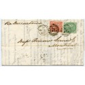 1862 Cunard Line cover London to Montreal, Canada, with 1/- and 4d tied duplex