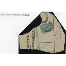 1867-1898 SUPERB 1/- “Stock Exchange Forgery”  pl. 5 lettered D.H.