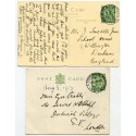 1913 ½d Downey p/s card + p/c  with “GK & Ardrishaig Packet”  “Columba”  cds