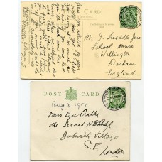 1913 ½d Downey p/s card + p/c  with “GK & Ardrishaig Packet”  “Columba”  cds