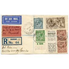 1928 Ile de France Catapult mail cover to Canada with BW 2/6 Seahorse