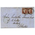 1855 Parkhead type XX Scots local handstamp on 2 x 1d stars cover to Atherstone