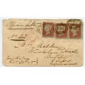 RARE 1855 Crimea cover with "OXO" cancel on 3 x 1d red-brown to UK