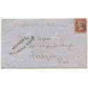 1861 cover from Looe  “Missent To / Tunbridge Wells” h/s with 1d rose-red issue 