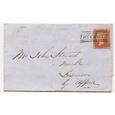 1857 cover with 1d Pl 27 from Glasgow tied by "The Cross" Scots local to Lismore.