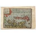 c1620 Hand coloured map of Hebrides + Western Isles by Pieter van der Keere.