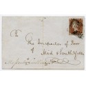 1848 cover with 1d "missent" within the Shetland Islands.