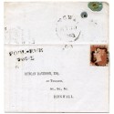 1843 cover with 1d red-brown pl 28, with the distinctive Maltese cross of Pool-ewe.