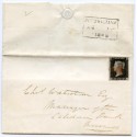 1840 cover with 1d black pl 2 from Fort William, to Inverness with red Maltese cross.