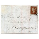 1841 cover with 1d red-brown pl 11 from Inverness to Kingussie with black Maltese cross.