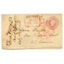 1853 1d pink postal stationery envelope to Bedford, Mass, U.S.A. from Aberdeen.