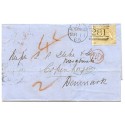 1865 cover with 9d straw issue from Peterhead addressed to Copenhagen, Denmark.