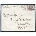 1884 cover with 2½d lilac from Huntly, Aberdeenshire, to Egypt.