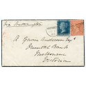 1865 cover with 2d +4d issues addressed to Melbourne, Victoria, from Aberdeen.