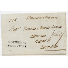 1841 cover to Aberdeen "Rothiemay / Penny Post" handstamp.