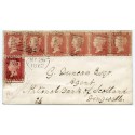 1862 "Registered" cover bearing seven 1d issues from Kyle of Lochalsh. 