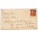 1860 cover with 1d cancelled by a hand made "cross" from Tarbert, Argyllshire.