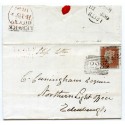 1846 cover with 1d red-brown from Lerwick manuscript "Ship Letter".