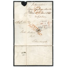 1840 cover from Lerwick to Edinburgh with "step type" Ship Letter handstamp.