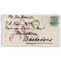 1874 cover with 1/- green pl 8 from Beauly, Scotland, to Barbados.