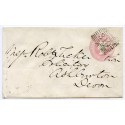 1861 1d pink postal stationery envelope from Stornoway, Isle of Lewis, to Devon.