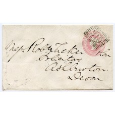 1861 1d pink postal stationery envelope from Stornoway, Isle of Lewis, to Devon.