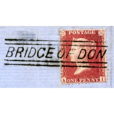 1857 1d rose-red issue with "Bridge Of Don", Aberdeenshire, type V Scots Local mark.