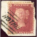 1857 1d rose-red issue with "Rothie" Aberdeenshire, type V Scots Local handstamp.