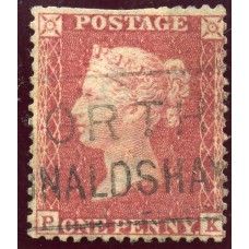 1857 1d rose-red with "North Ronaldshay" Orkney Islands type XIX Scots Local