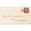 1857 cover bearing 1d rose-red with "Southend" type V Scots Local handstamp.