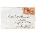 1857 cover with 2 x 1d  with type IX "Lossiemouth" Scots Local handstamp.