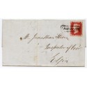 1858 cover with 1d with type IX "Lhanbryde" Scots Local handstamp. 