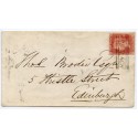 1859 cover with 1d with RARE  type V "Ardclach" Scots Local handstamp.