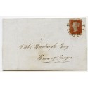 1844 cover with 1d red-brown with "Tongue" Sutherland circular un-dated handstamp. 