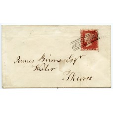 1859 cover with 1d with type V "Westerdale" Scots Local handstamp.