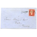 1859 cover with 1d with type VIII "Halkirk Roadside" Scots Local handstamp.