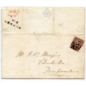 1842 cover -1d red-brown with manuscript Maltese cross of Dunnet, Caithness.