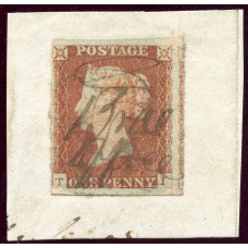 1841 1d red-brown with manuscript "Brae office" local mark, Shetland Islands.