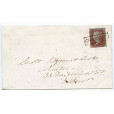 1856 cover with 1d with type VIII "Garderhouse" local mark, Shetland Islands.